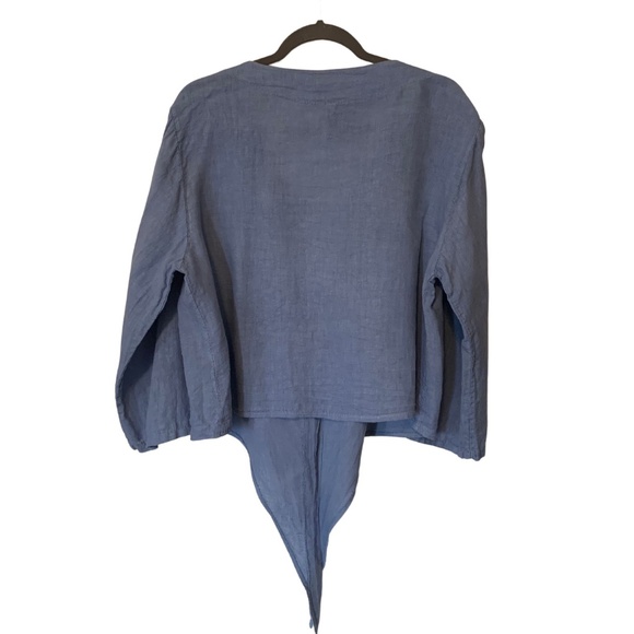 VENTI6 Blue Linen button up - Picture 3 of 3